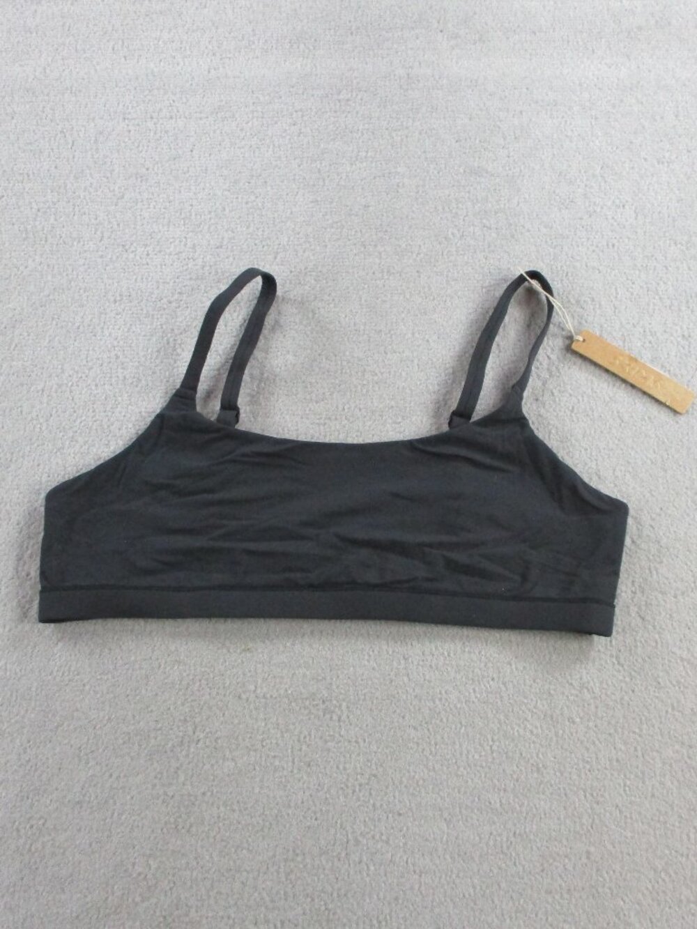 SKIMS Fits Everybody Scoop Neck Bralette Womens Large Onyx Black Soft NWT - Picture 2 of 6